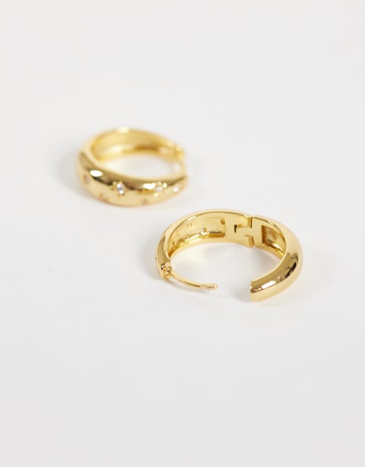 Orelia crystal starburst hoop earrings in 18k gold plated, 4 of 5