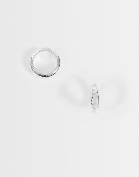 Orelia crystal starburst hoop earrings in silver - view 1