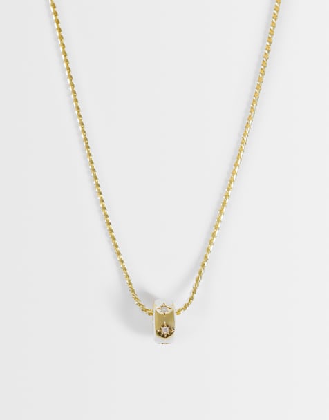 Orelia crystal starburst rondel necklace in 18k gold plated - view 1