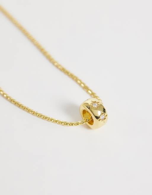 Orelia crystal starburst rondel necklace in 18k gold plated, 3 of 5