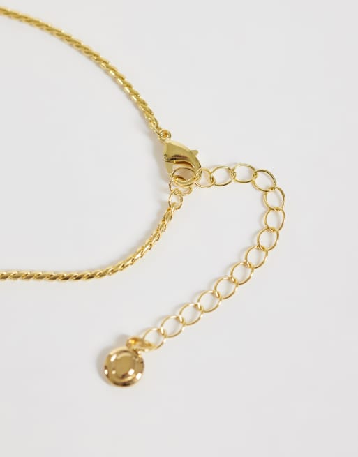 Orelia crystal starburst rondel necklace in 18k gold plated, 4 of 5