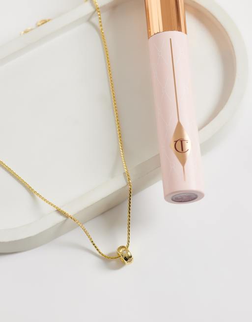 Orelia crystal starburst rondel necklace in 18k gold plated, 5 of 5