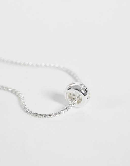 Orelia crystal starburst rondel necklace in silver, 3 of 5