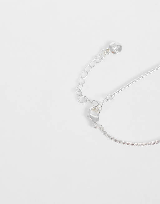 Orelia crystal starburst rondel necklace in silver, 4 of 5