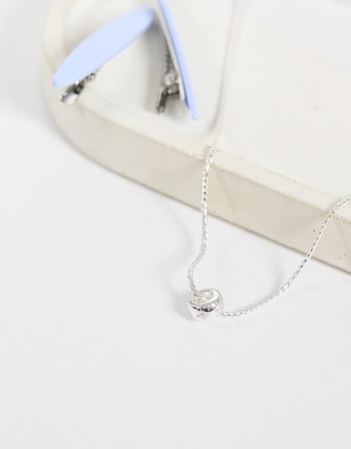 Orelia crystal starburst rondel necklace in silver, 5 of 5