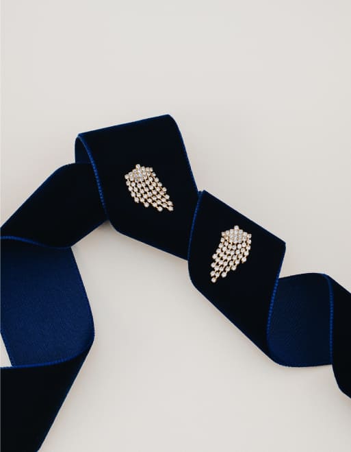 Orelia crystal waterfall chain earrings in gold plated, 4 of 4