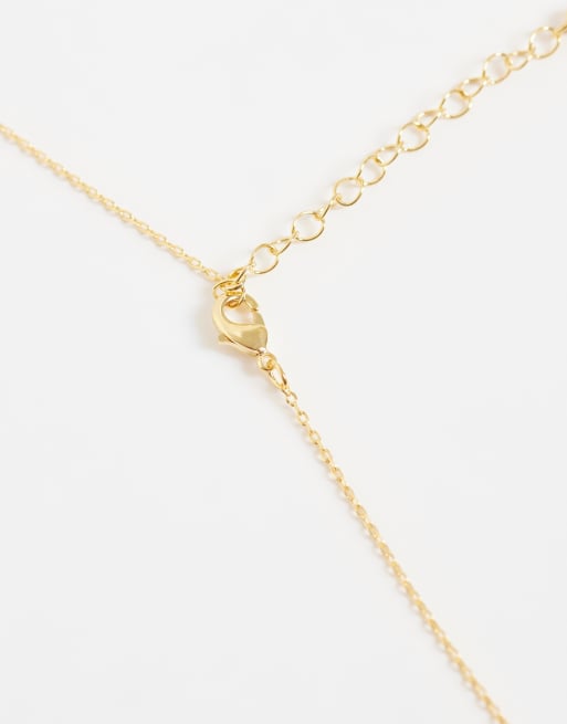 Orelia dainty T-bar knot necklace in 18k gold plated, 3 of 4