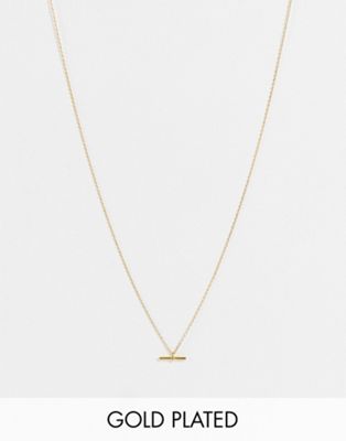 Orelia ditsy t-bar necklace in gold plate