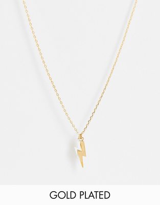 Orelia Orelia double lightning ditsy pendant necklace in gold and silver plate