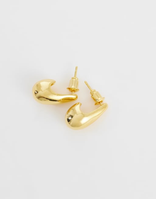 Orelia droplet stud earrings in 18ct gold plated, 3 of 4