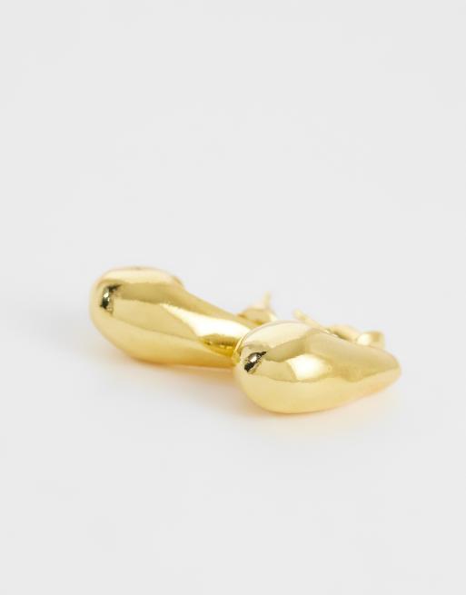 Orelia droplet stud earrings in 18ct gold plated, 4 of 4