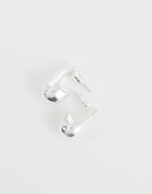 Orelia droplet stud earrings in silver plated, 4 of 4