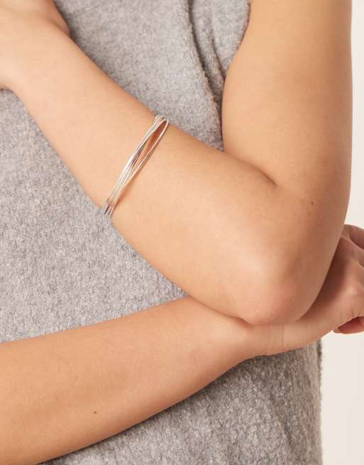 Orelia - Dunne set armbanden in sterling zilver verzilverd, 3 van 3