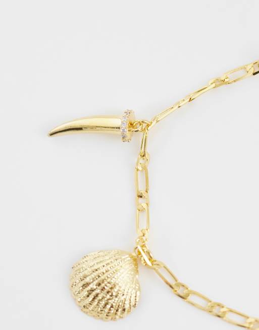 Orelia eclectic western charm bracelet in 18ct gold plated, 2 of 3