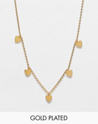 Orelia Exclusive 18K gold plated heart charm necklace
