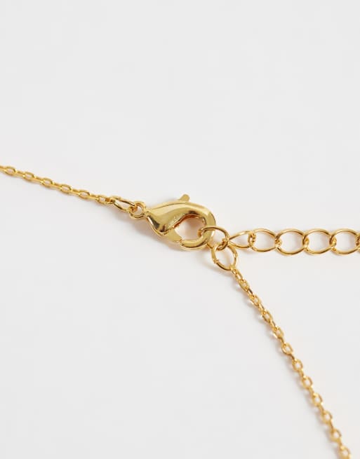 Orelia faux pearl necklace & Stud earring giftset in 18k gold plated, 2 of 3