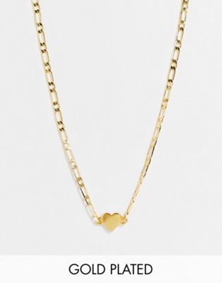 Orelia figaro chain necklace with heart in gold plate