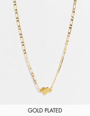 Orelia Orelia figaro chain necklace with heart in gold plate