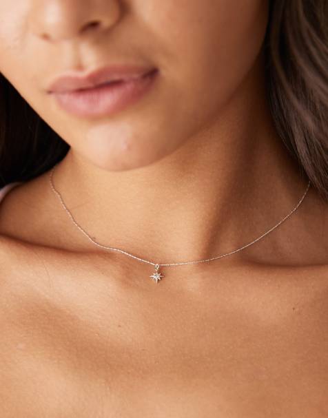 Orelia - Fijne schakelketting van sterling zilver met micro-sterretje - view 1