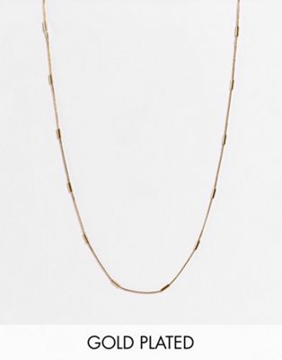 Orelia fine bar link 15'' chain necklace in gold plate