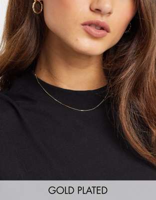 Orelia fine choker necklace in gold plated Gold
