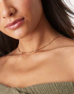 Orelia Orelia fine mixed link box 16"" chain necklace in 18k gold plated