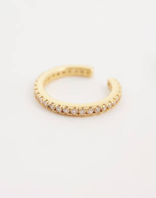 Orelia Orelia fine pave single ear cuff in 18k gold plated