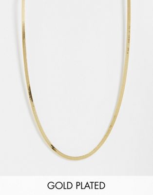Orelia 18K gold plated flat chain necklace