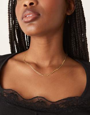 Orelia Orelia flat link curb chain necklace in 18k gold plated