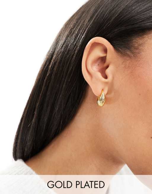Orelia – Gewölbte, konische Creolen mit 18-Karat-Vergoldung und verdrehtem Design