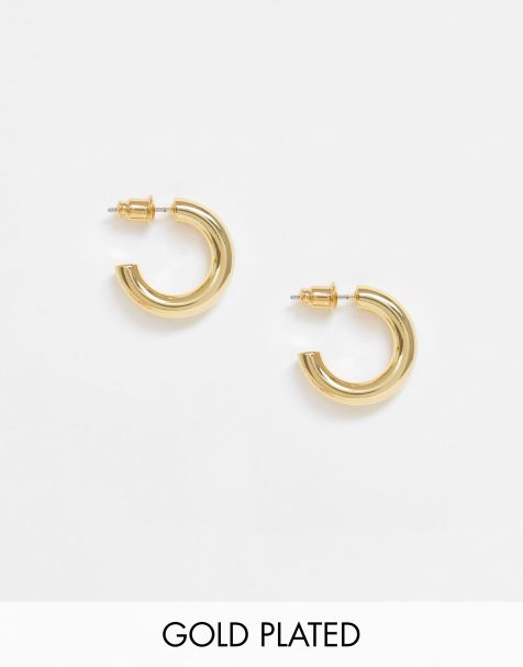 Orelia – Gold beschichtete, kleine und breite Creolen