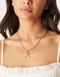 [Orelia] Orelia gold plated chain starfish necklace in pale gold No Size Pale Gold
