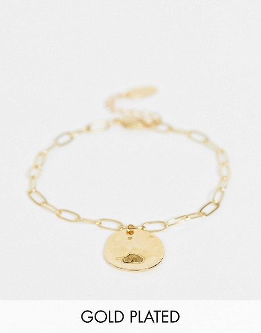 Orelia gold plated chunky chain hammered coin detail bracelet