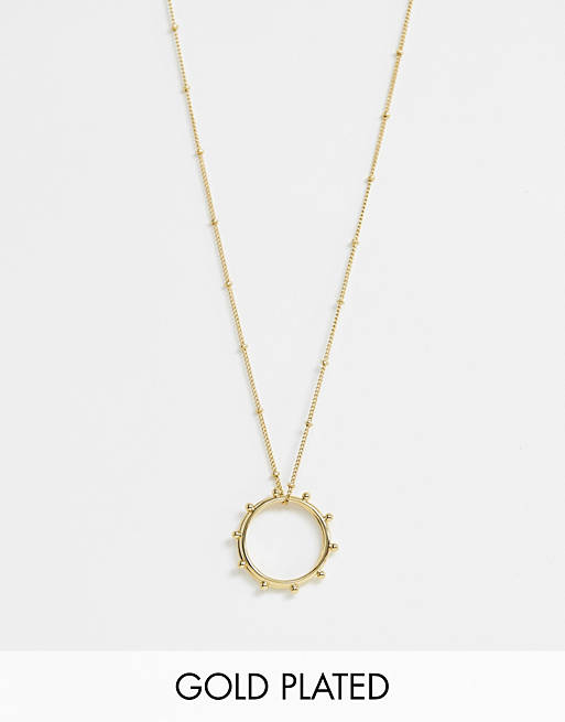 Orelia gold plated double ring pendant necklace | ASOS