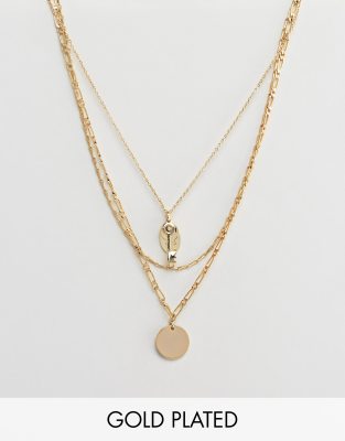 Orelia Orelia gold plated key cluster layering necklace
