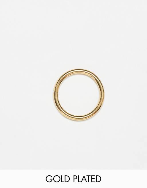  Orelia gold plated metal clicker conch hoop 10mm in pale gold