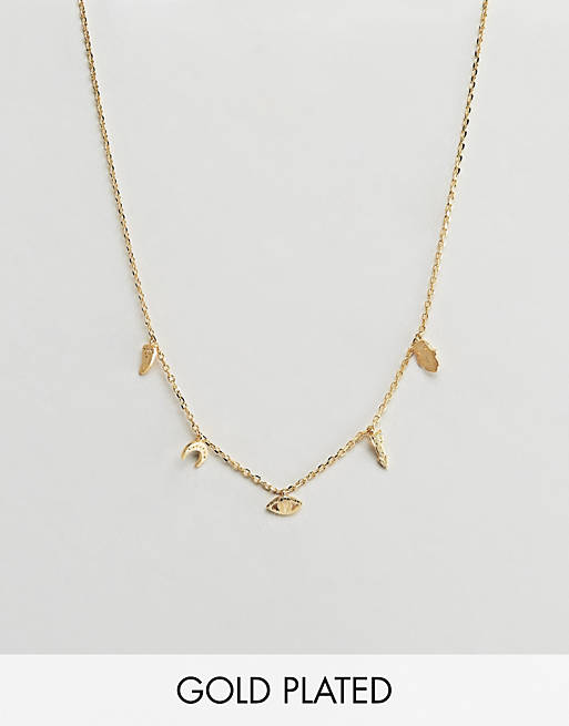 Orelia gold plated mixed charm necklace