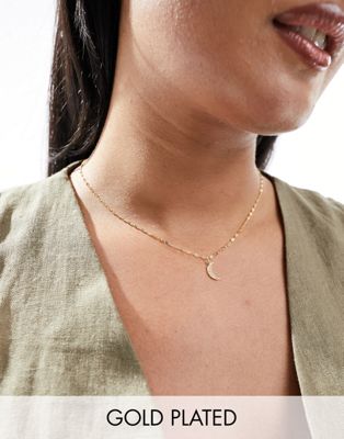 Orelia gold plated moon charm necklace