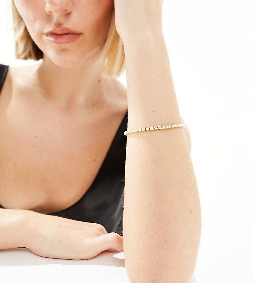 Orelia gold plated pearl tennis bracelet