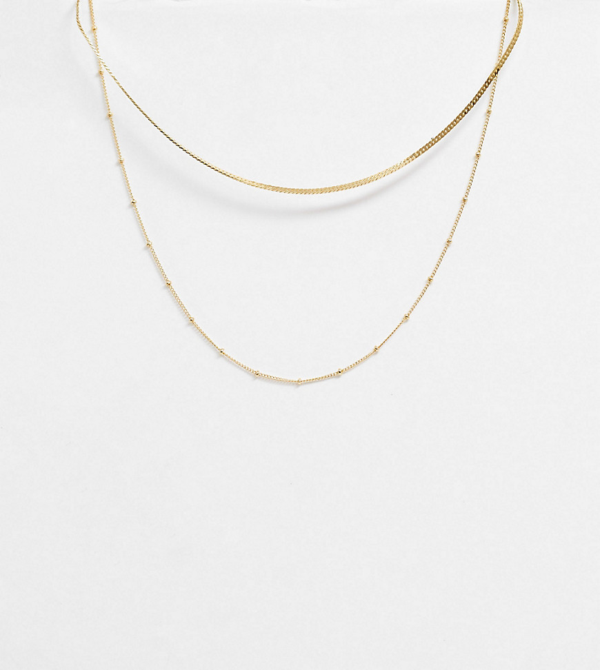 Orelia gold plated satellite and flat curb chain set