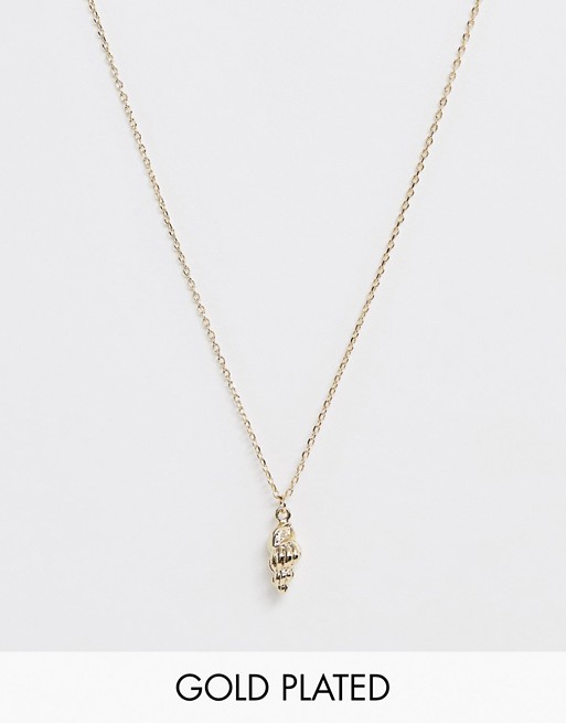 Orelia gold plated shell pendant necklace