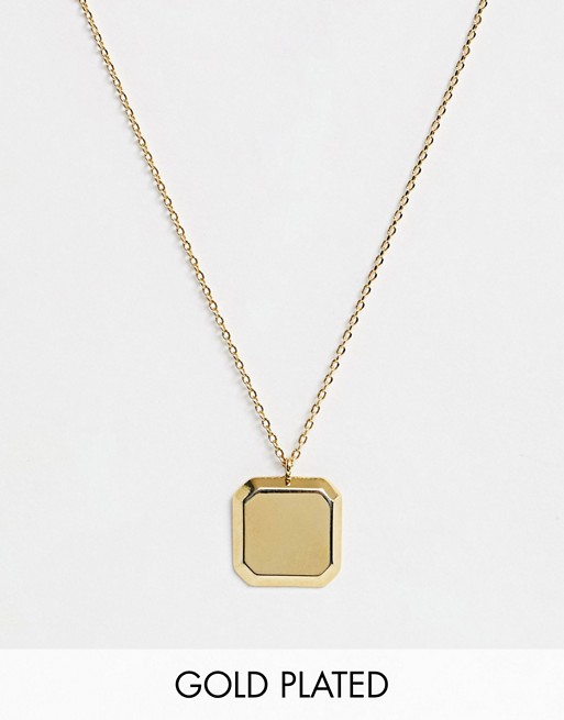 Orelia gold plated square necklace