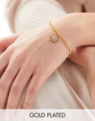 Orelia gold plated starburst vintage chain bracelet - ASOS Price Checker