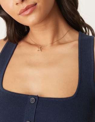 Orelia Orelia gold plated starfish charm necklace in pale gold