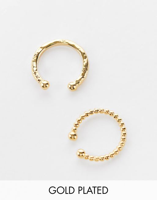 Orelia gold plated textured ear cuff 2 pack | ASOS