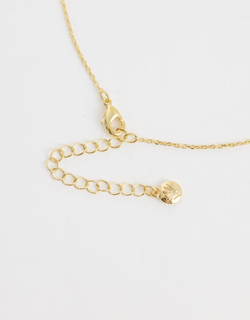 Orelia green jade charm necklace in 18k gold plated, 4 of 4
