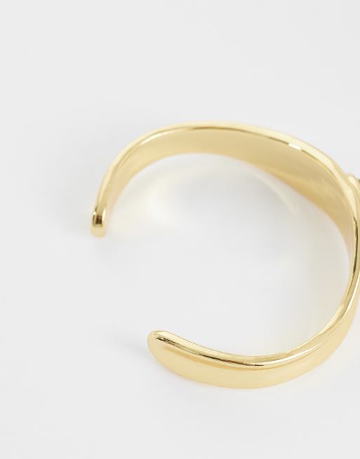 Orelia green jade molten cuff in 18ct gold plated, 3 of 3