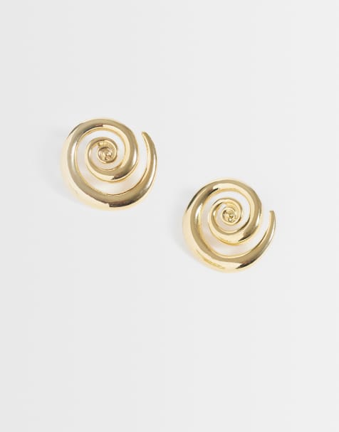 Orelia - Gros clous d'oreilles spirale en plaqué or 18 carats - view 1