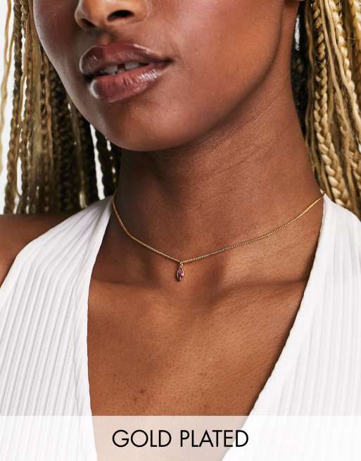  Orelia - Guldbelagt halskæde med rebkæde og navette-formet Swarovski-krystal
