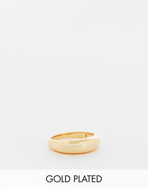Orelia – Guldpläterad minimalistisk ring med kupolform